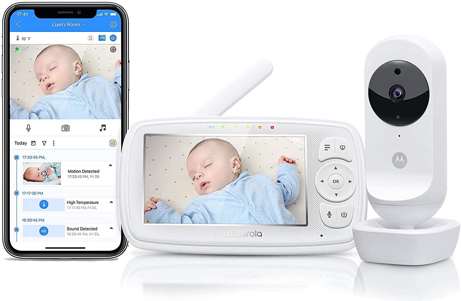 Motorola Ease44CONNECT Wi-Fi Video Baby Monitor with 4.3" HD Color Screen (New Baby Monitor)